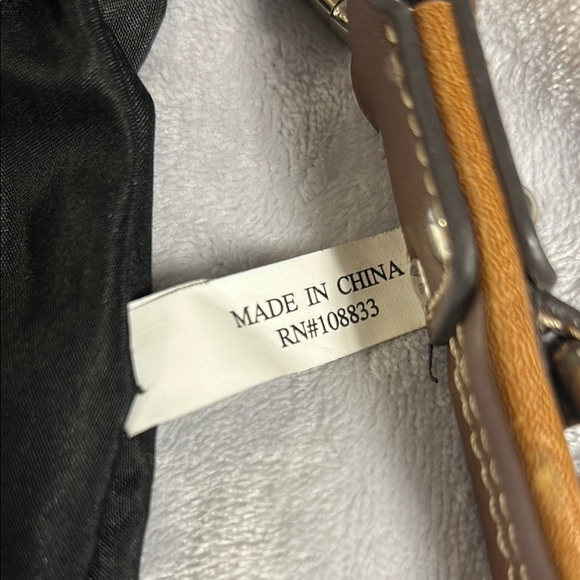 CHAPS Black and Brown Shoulder Bag with Silver Toned Buckle - Picture 9 of 10